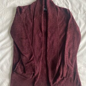 Elegant Maroon Open-Front Cardigan